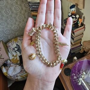 Vintage 14k yellow gold charm bracelet rare